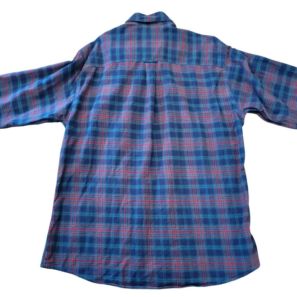 Woolrich L Plaid‎ Button Up Flannel Shirt Green Red Plaid Cotton - Picture 4 of 8